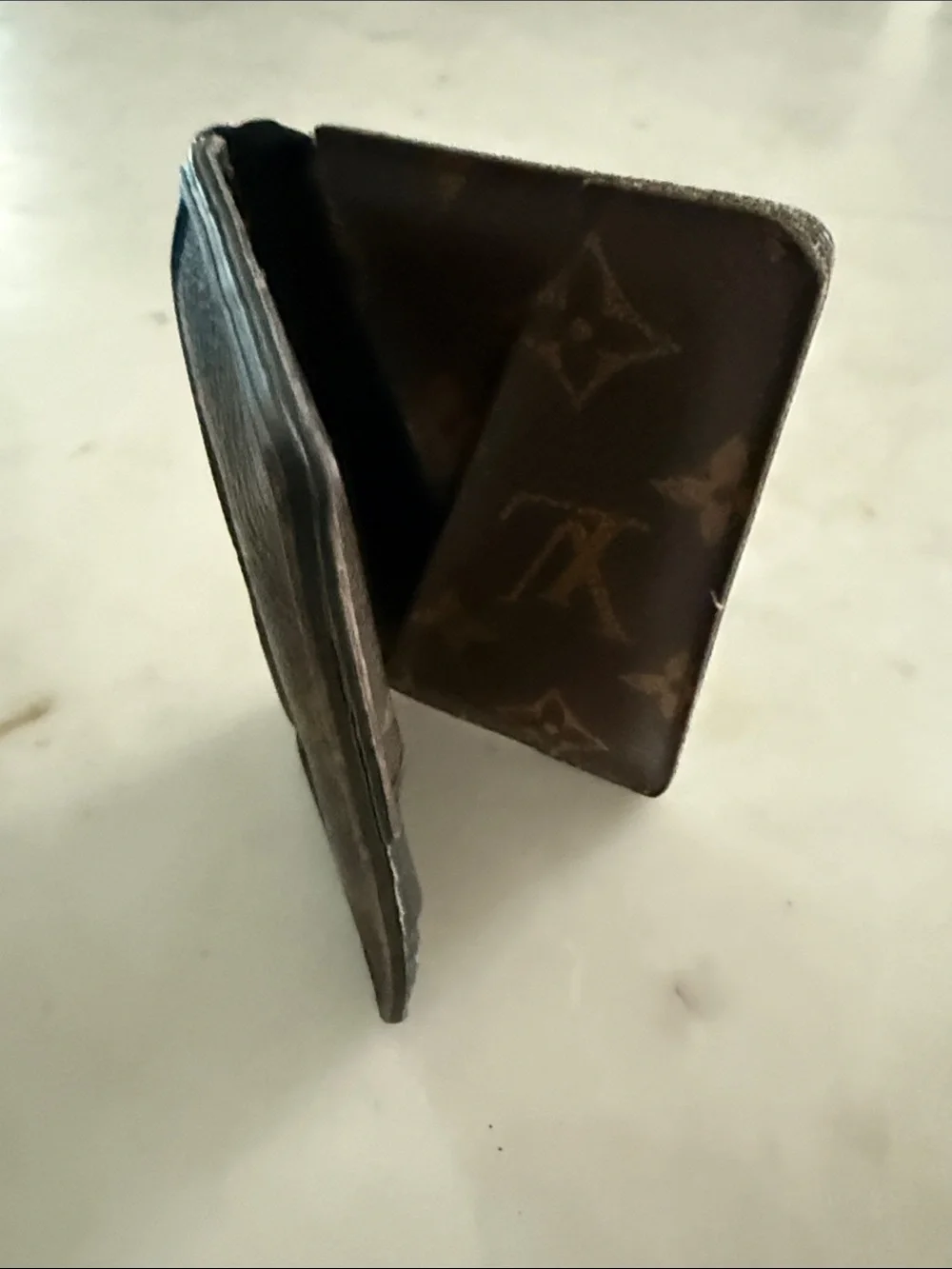 Louis Vuitton Monogram Canvas Bi-Fold Card Case in Brown and Black